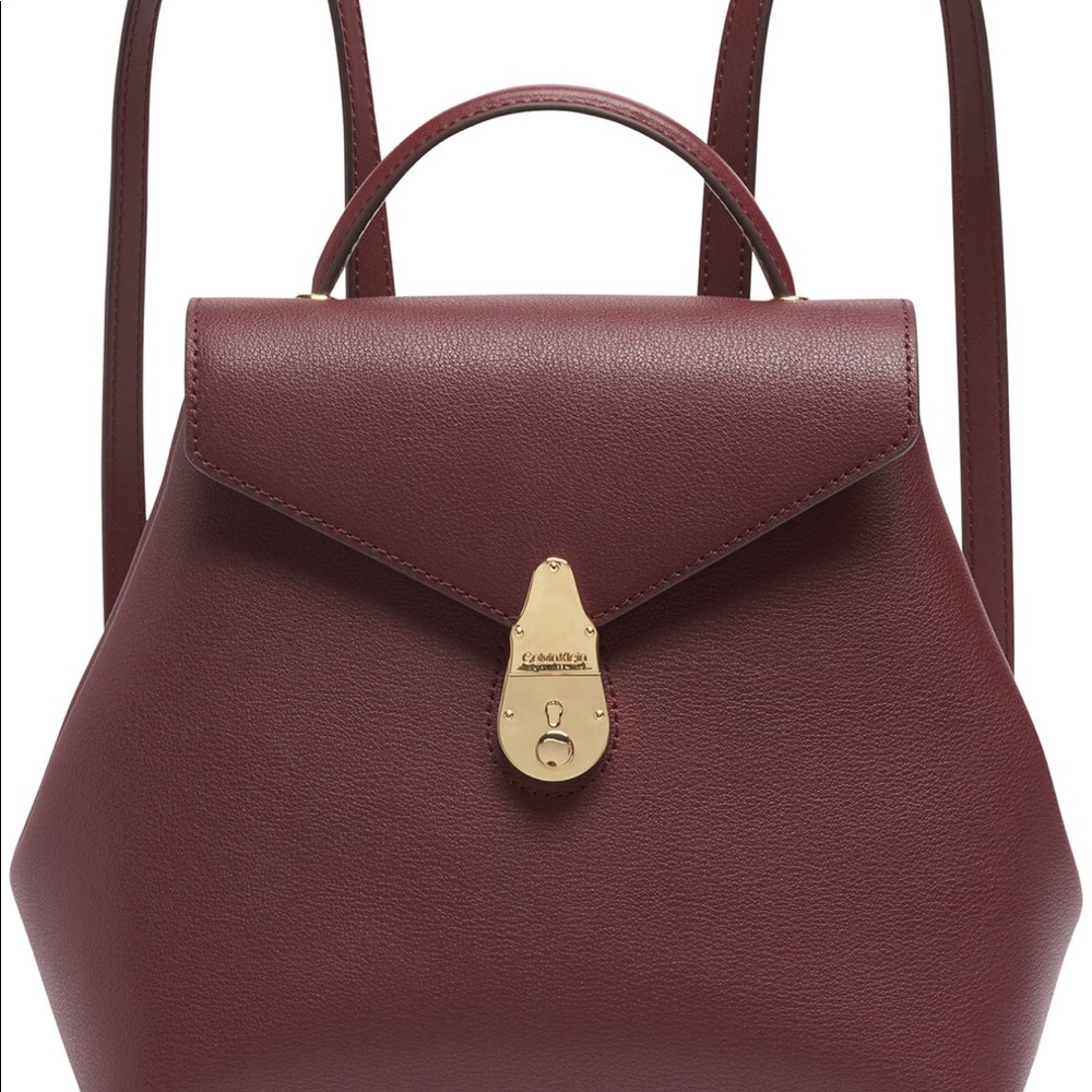 Calvin Klein Lock Leather Backpack.